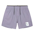 Satisfy Space-O™ 5 Inch Distance Shorts in Dusk — front product shot showing race-length 5" silhouette, laser punch-out perforated micro jersey shell and stealth-reflective Satisfy logo