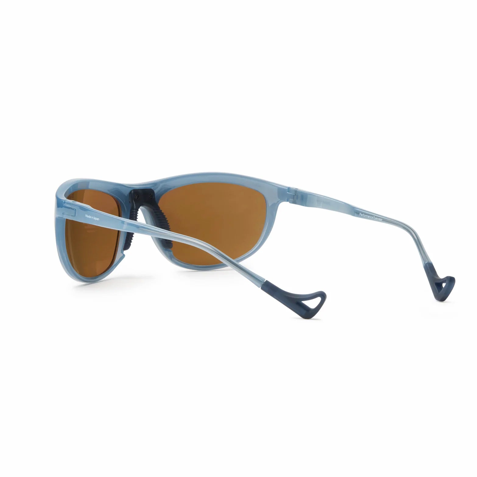 District Vision Takeyoshi Altitude Master in Cold Water D+ Copper — back product shot showing adjustable nose pads, temple tip detail and grade 2 titanium core construction on cold water frame