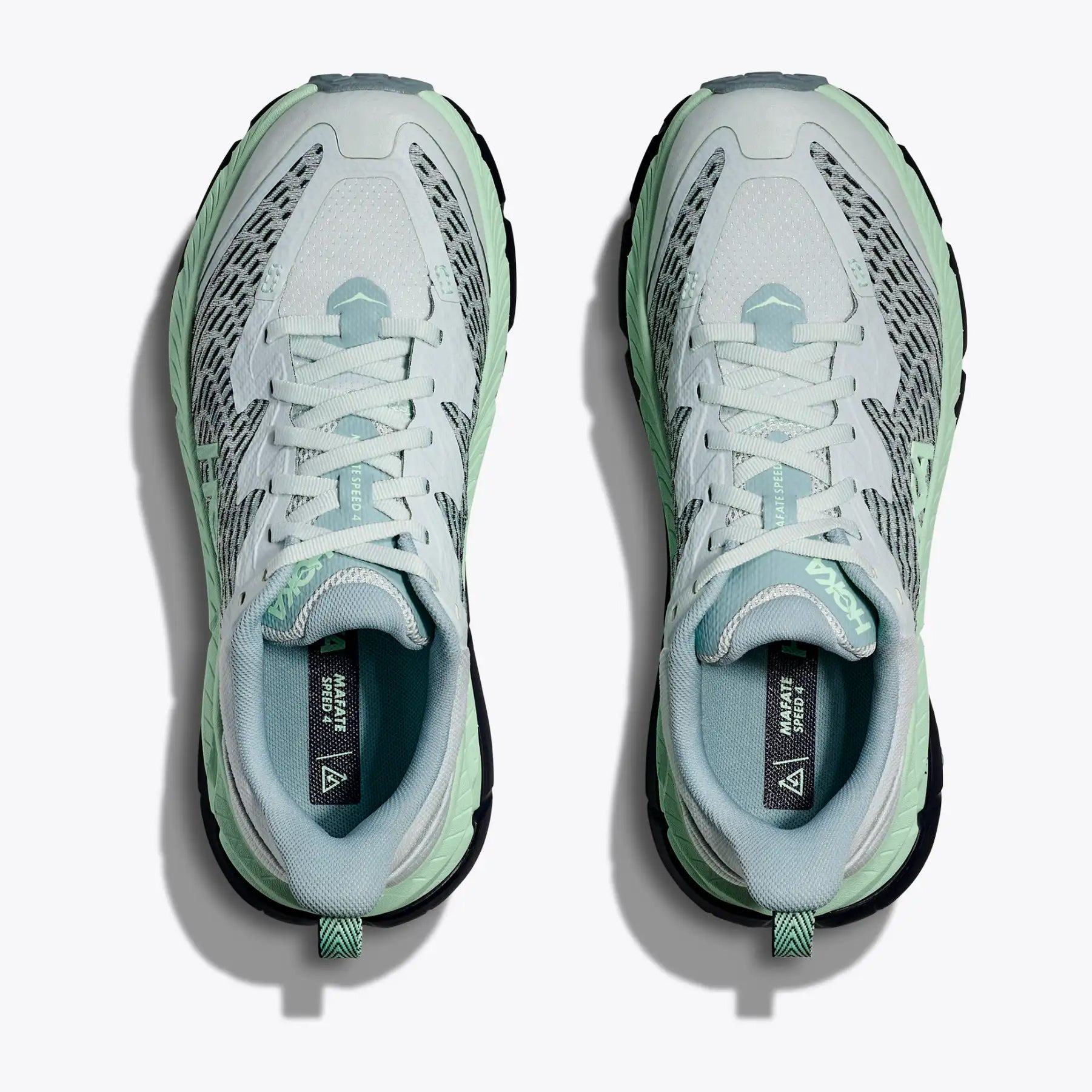 Hoka Women's Mafate Speed 4 Trail Running Shoes Droplet / Mint Fluorite - Achilles Heel