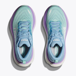 Hoka Women's Bondi 8 Running Shoe Airy Blue / Sunlit Ocean - achilles heel