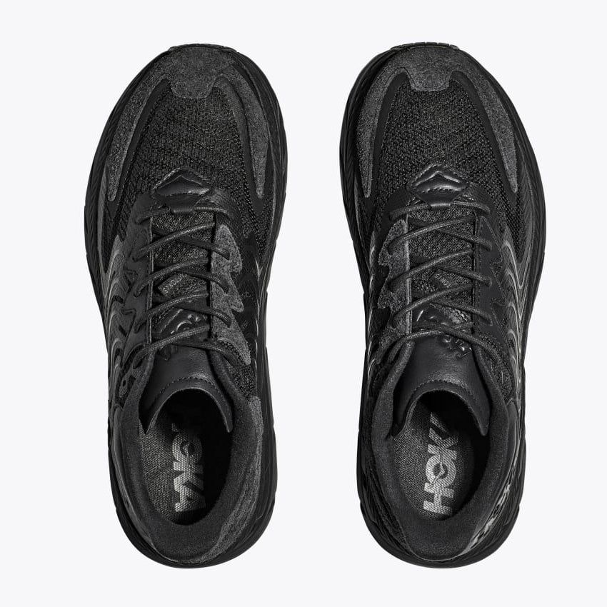 Hoka Clifton LS Shoes Black / Asphalt - achilles heel