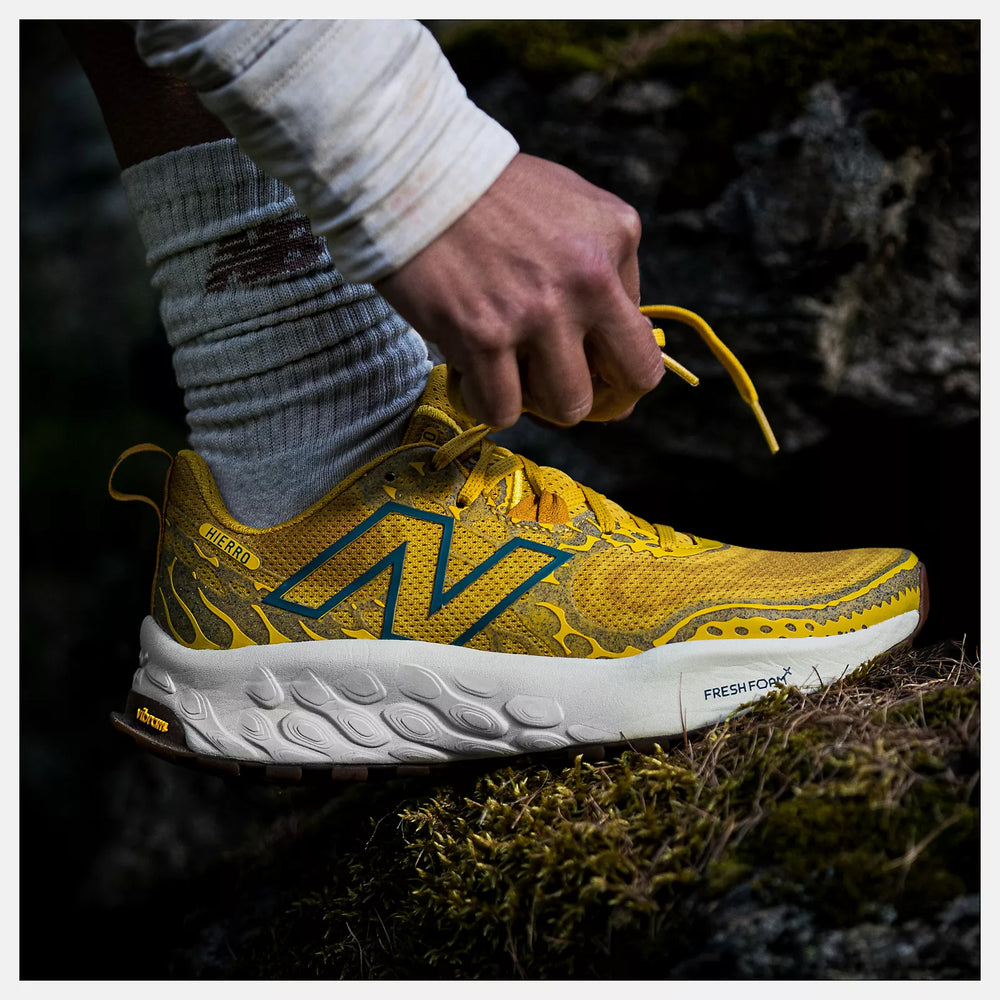 New Balance Women's Fresh Foam X Hierro v8 Trail Running Shoes Ginger Lemon / Calcium / Terrarium - achilles heel