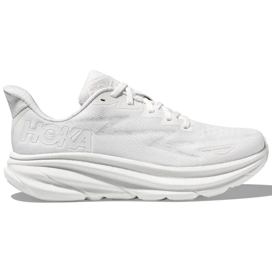 Hoka Women's Clifton 9 Running Shoes White / White - achilles heel