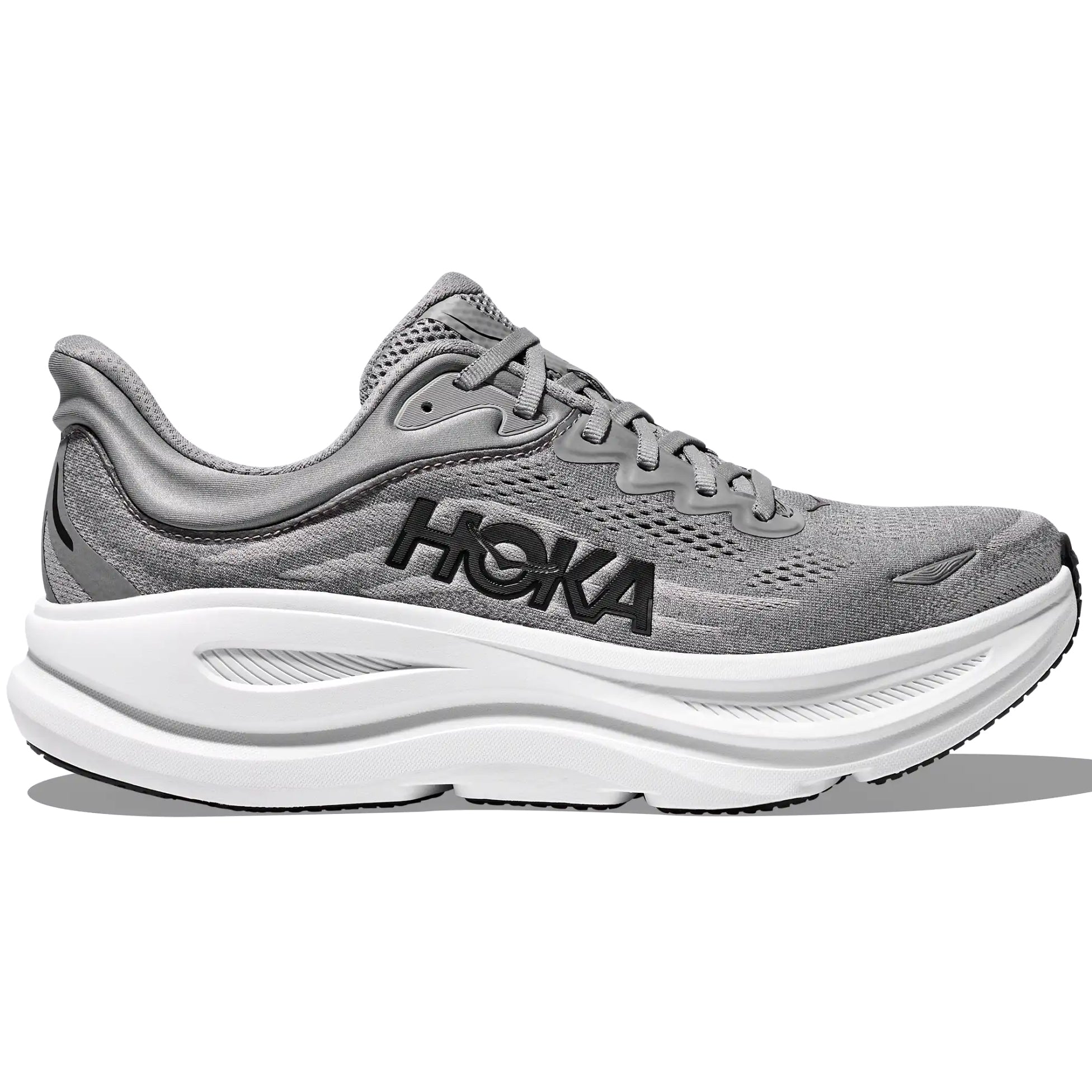 Hoka Men's Bondi 9 Running Shoes Galactic Grey / Stellar Grey - Achilles Heel