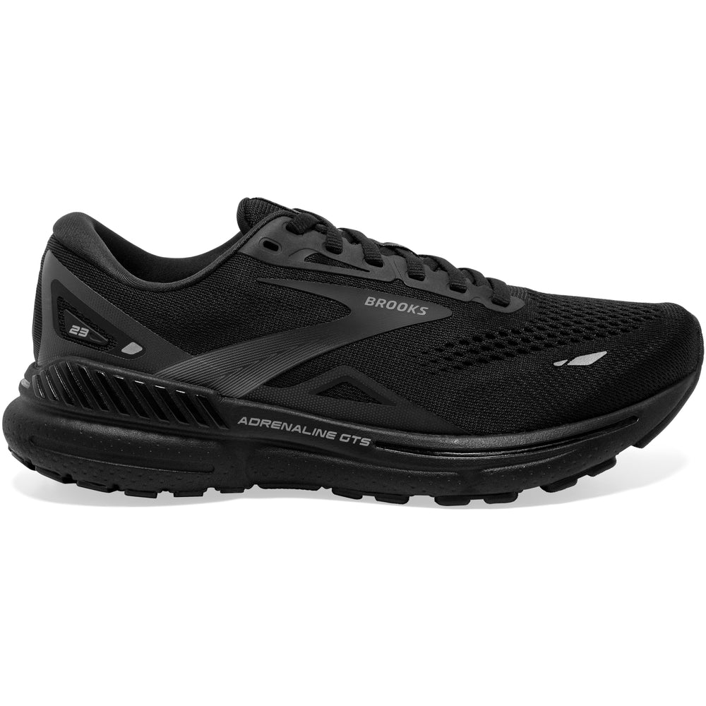 Brooks Women's Adrenaline GTS 23 Wide Fit Running Shoes Black / Black / Ebony - achilles heel