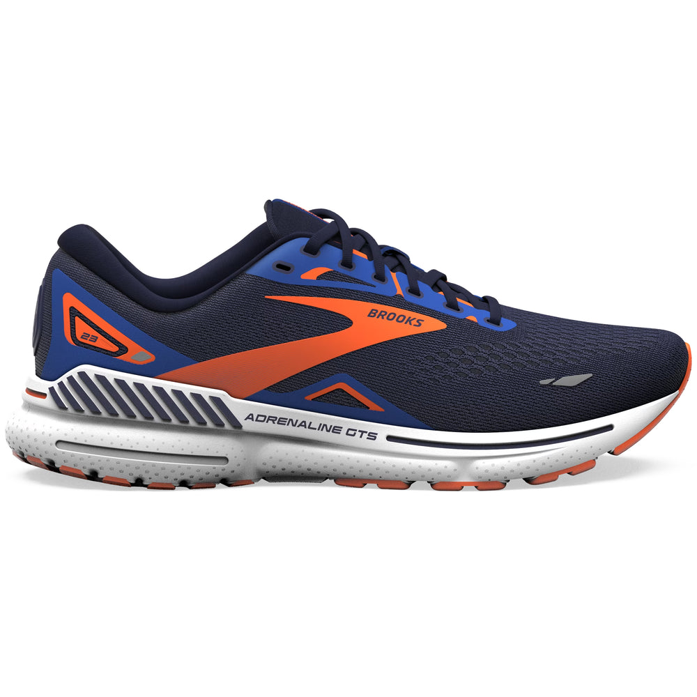 Brooks Men's Adrenaline GTS 23 Running Shoes Peacoat / Orange / Surf the Web - achilles heel