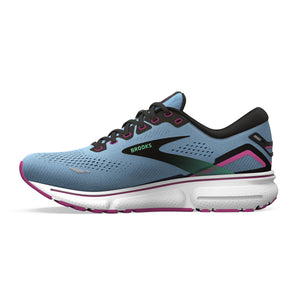 Brooks Women's Ghost 15 Running Shoes Blue Bell / Black / Pink - achilles heel