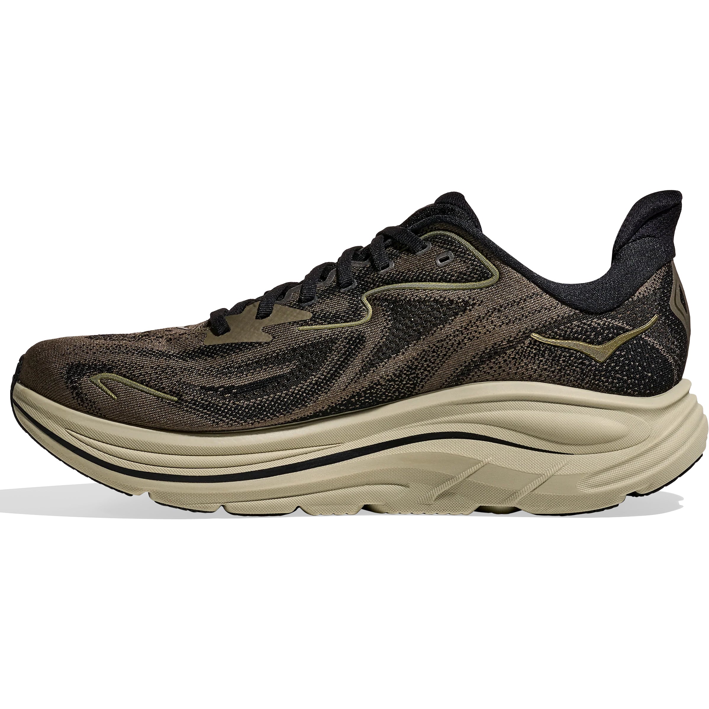 Men's Clifton 10 Running Shoes Dark Roast / Black