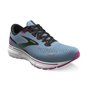 Brooks Women's Ghost 15 Running Shoes Blue Bell / Black / Pink - achilles heel