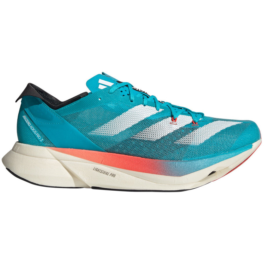 adidas Adizero Adios Pro 3 Running Shoes Lucid Cyan / Cloud White / Bright Red - achilles heel