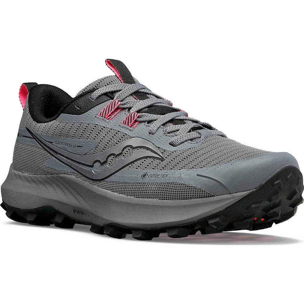 Saucony Women's Peregrine 13 GORE-TEX Trail Running Shoes Gravel / Black - achilles heel