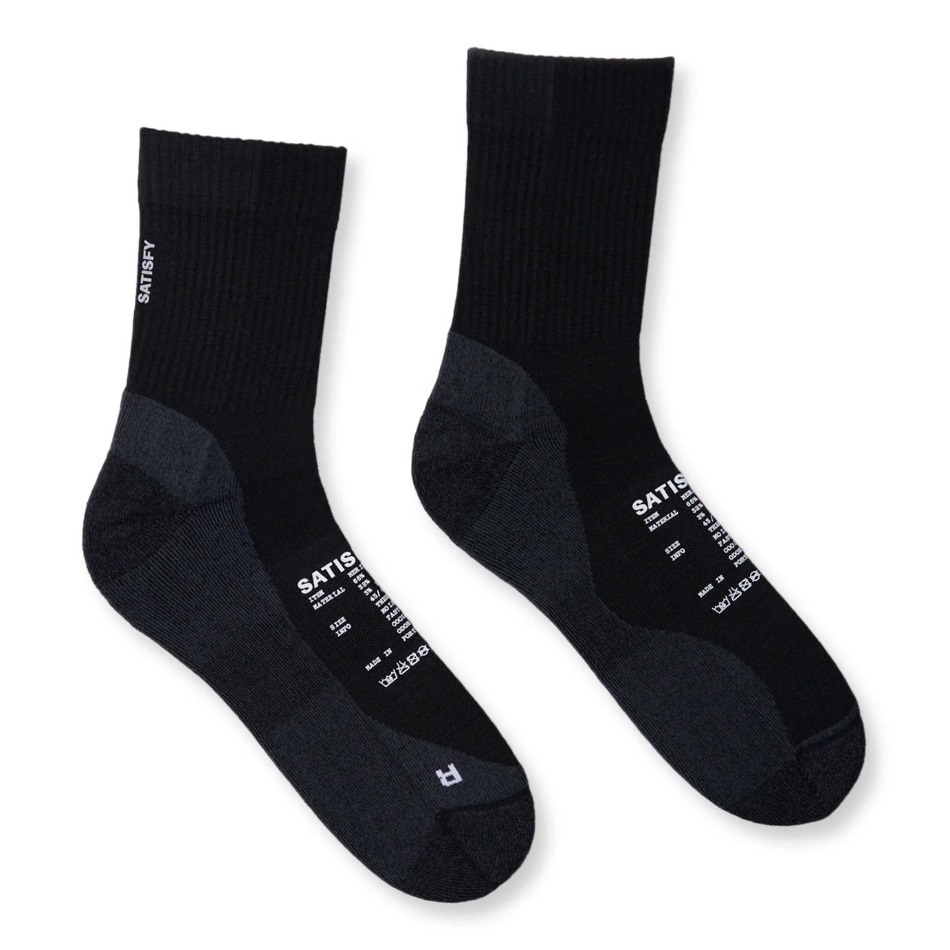 Satisfy Merino Nylon Tube Socks Black - Achilles Heel