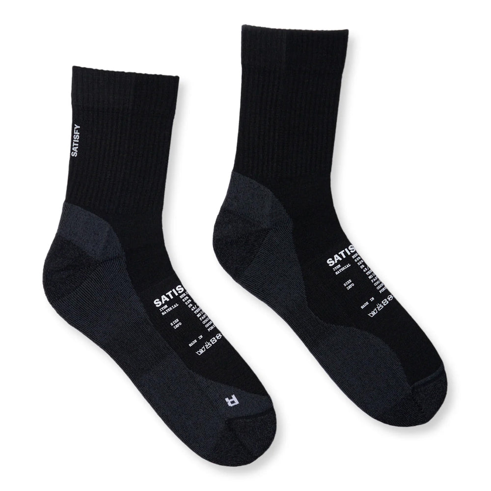 Satisfy Merino Nylon Tube Socks Black - achilles heel