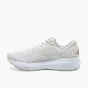 Brooks Women's Ghost 16 Running Shoes White / White / Grey - achilles heel