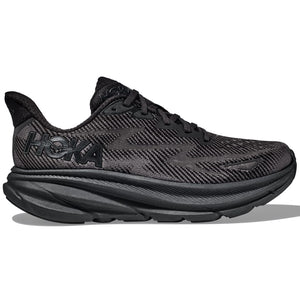 Hoka Women's Clifton 9 Running Shoes Black / Black - achilles heel