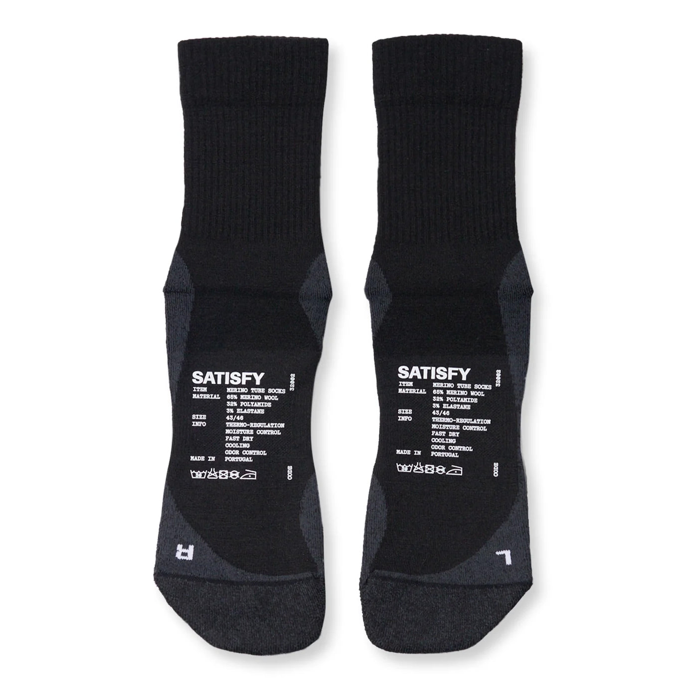 Satisfy Merino Nylon Tube Socks Black - Achilles Heel
