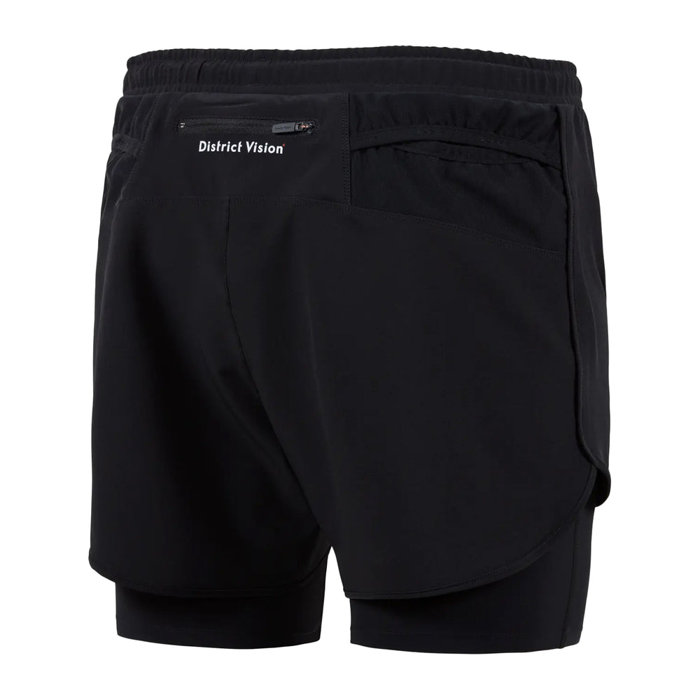 District Vision Men's Layered Pocketed Trail Shorts Black - achilles heel