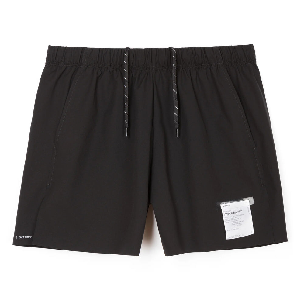 Satisfy Peaceshell 5 Inch Unlined Shorts Black - achilles heel