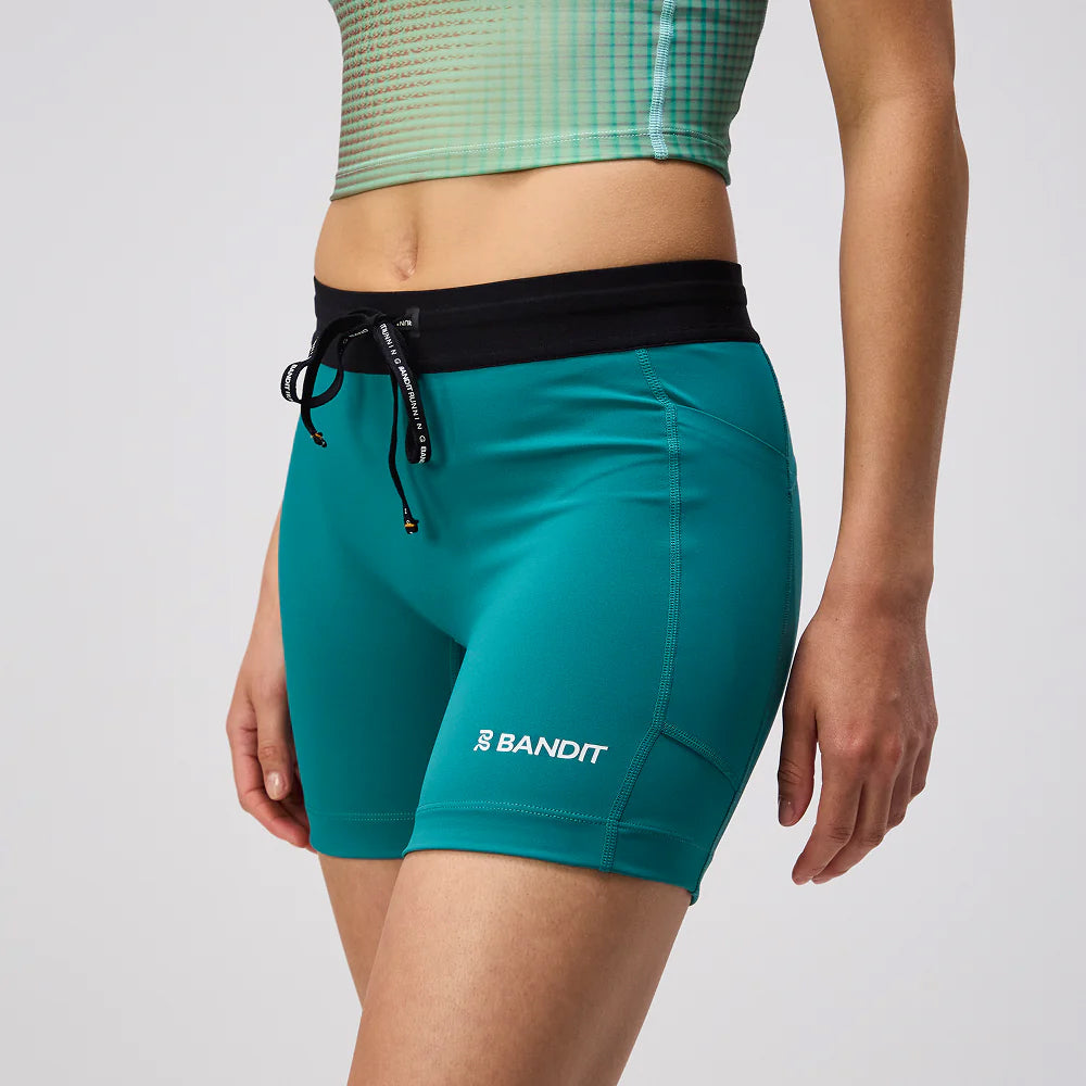 Bandit Women's Stamina 5 Inch Compression Shorts Gulf Stream - achilles heel