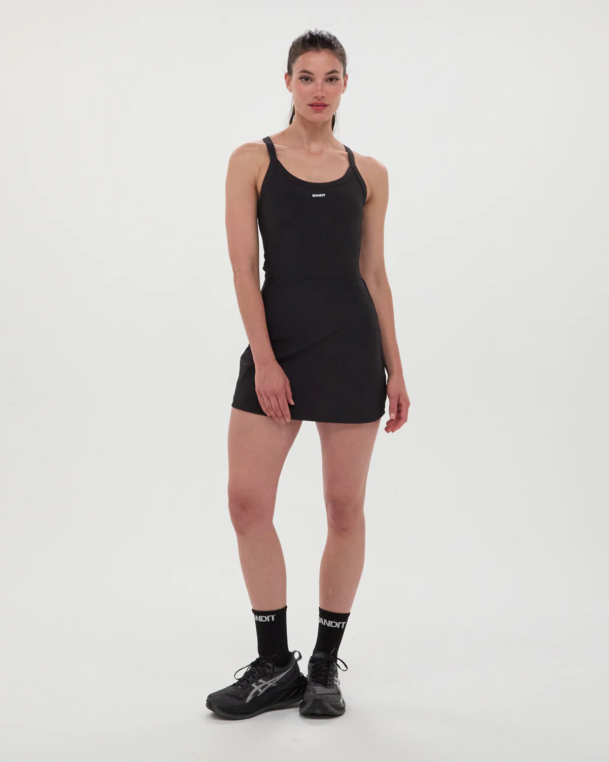 Women's Cadence Scoop Neck Run Dress Black - Achilles Heel