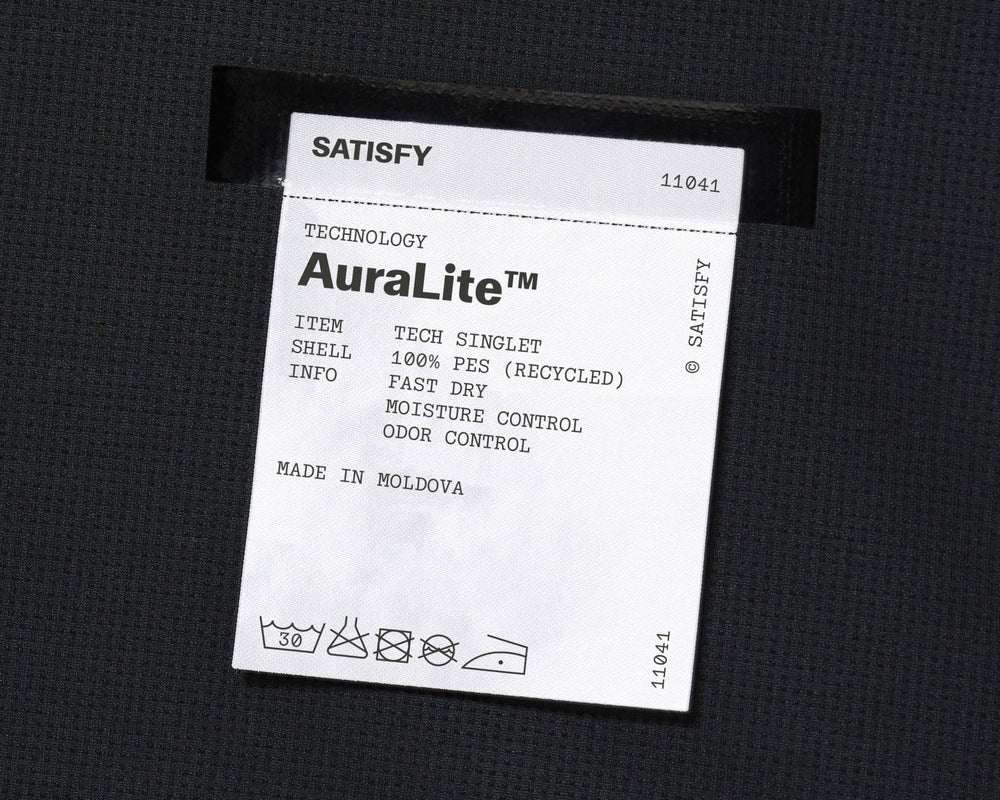 Satisfy Auralite Tech Singlet Black - achilles heel