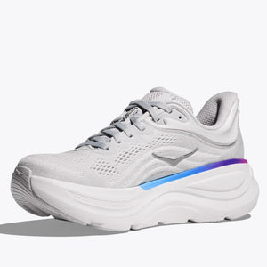 Hoka Women's Bondi 9 Running Shoes Cosmic Grey / White - achilles heel