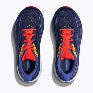 Hoka Men's Clifton 9 Wide Fit Running Shoes Bellwether Blue / Dazzling Blue - achilles heel