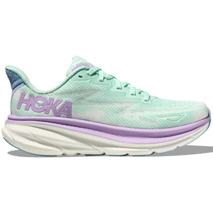 Hoka Women's Clifton 9 Running Shoes Sunlit Ocean / Lilac Mist - achilles heel