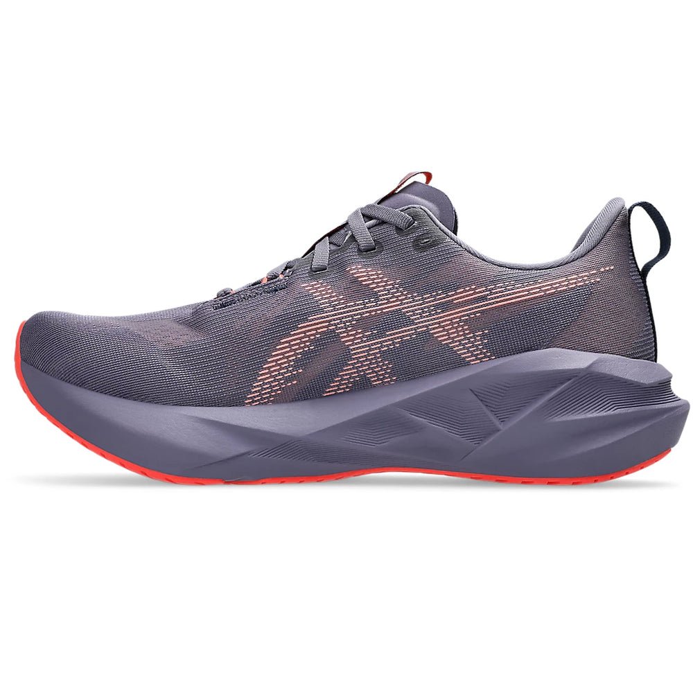 Asics Men's Novablast 5 Running Shoes Greyish Purple / Coral Reef - achilles heel