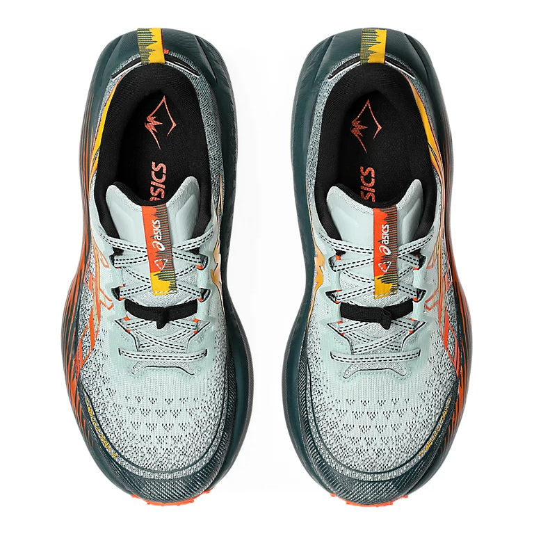 Asics Men's Trabuco Max 4 Trail Running Shoes Cold Moss / Nova Orange - achilles heel