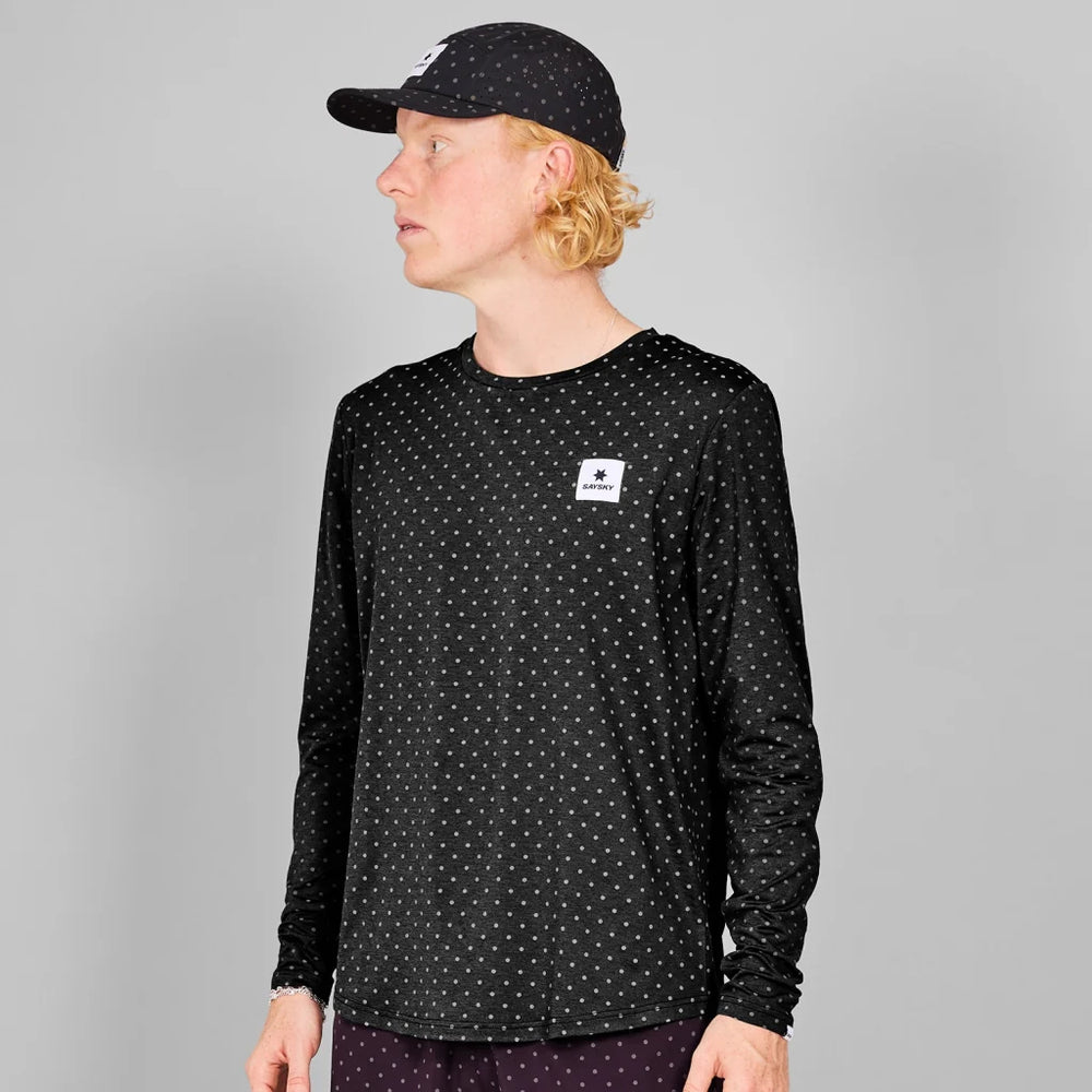 SAYSKY Men's Reflective Polka Pace Top Black - achilles heel