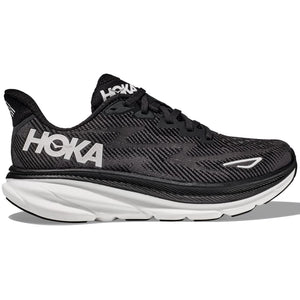 Hoka Women s Clifton 9 Running Shoes Black White Achilles Heel