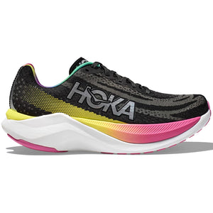 Hoka Women's Mach X Running Shoe Black / Silver - achilles heel