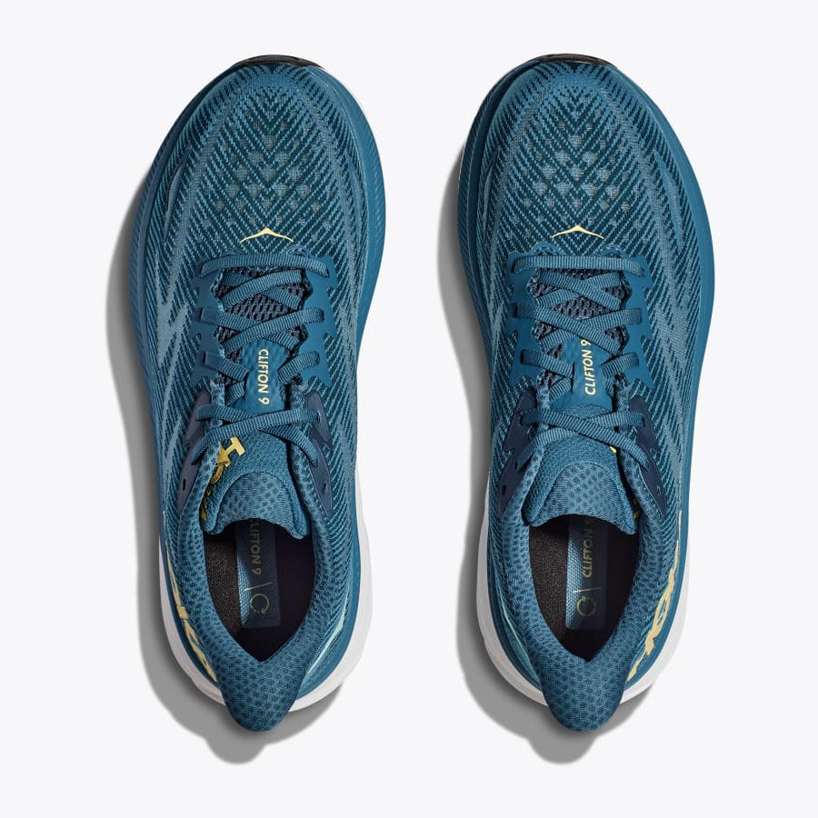 Hoka Men's Clifton 9 Running Shoes Midnight Ocean / Bluesteel - achilles heel