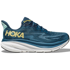 Hoka Men's Clifton 9 Running Shoes Midnight Ocean / Bluesteel - achilles heel