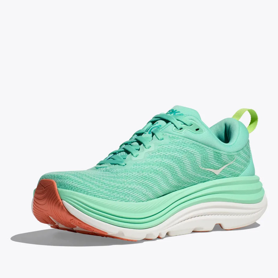 Hoka Women's Gaviota 5 Running Shoes Seafoam / Electric Aqua - achilles heel