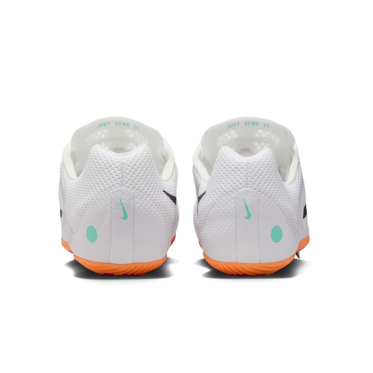 Zoom Rival Sprint Running Spikes White / Obsidian / Bright Crimson / Hyper Turquoise - Achilles Heel