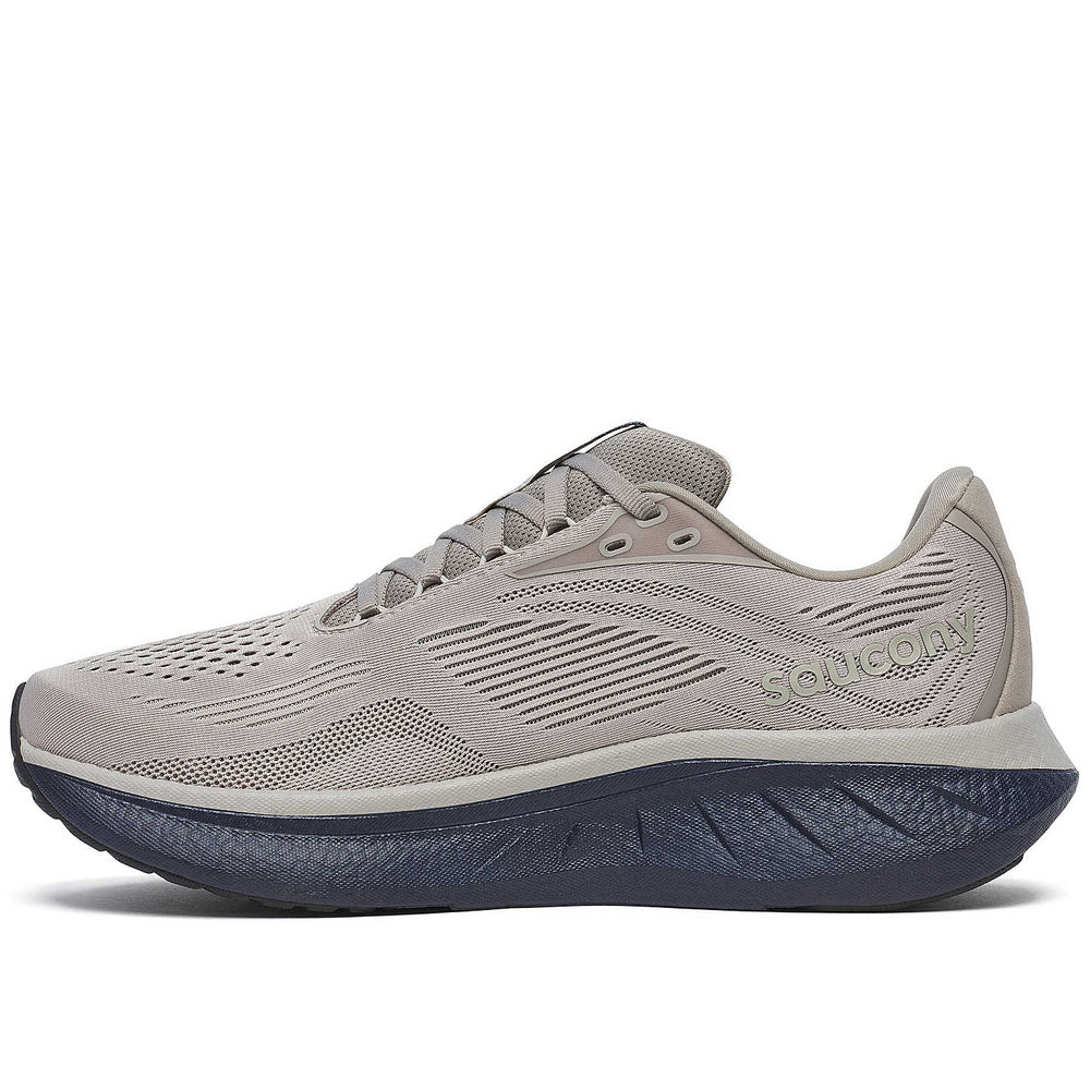 Saucony Men's Ride 18 Running Shoes Dove / Navy - achilles heel