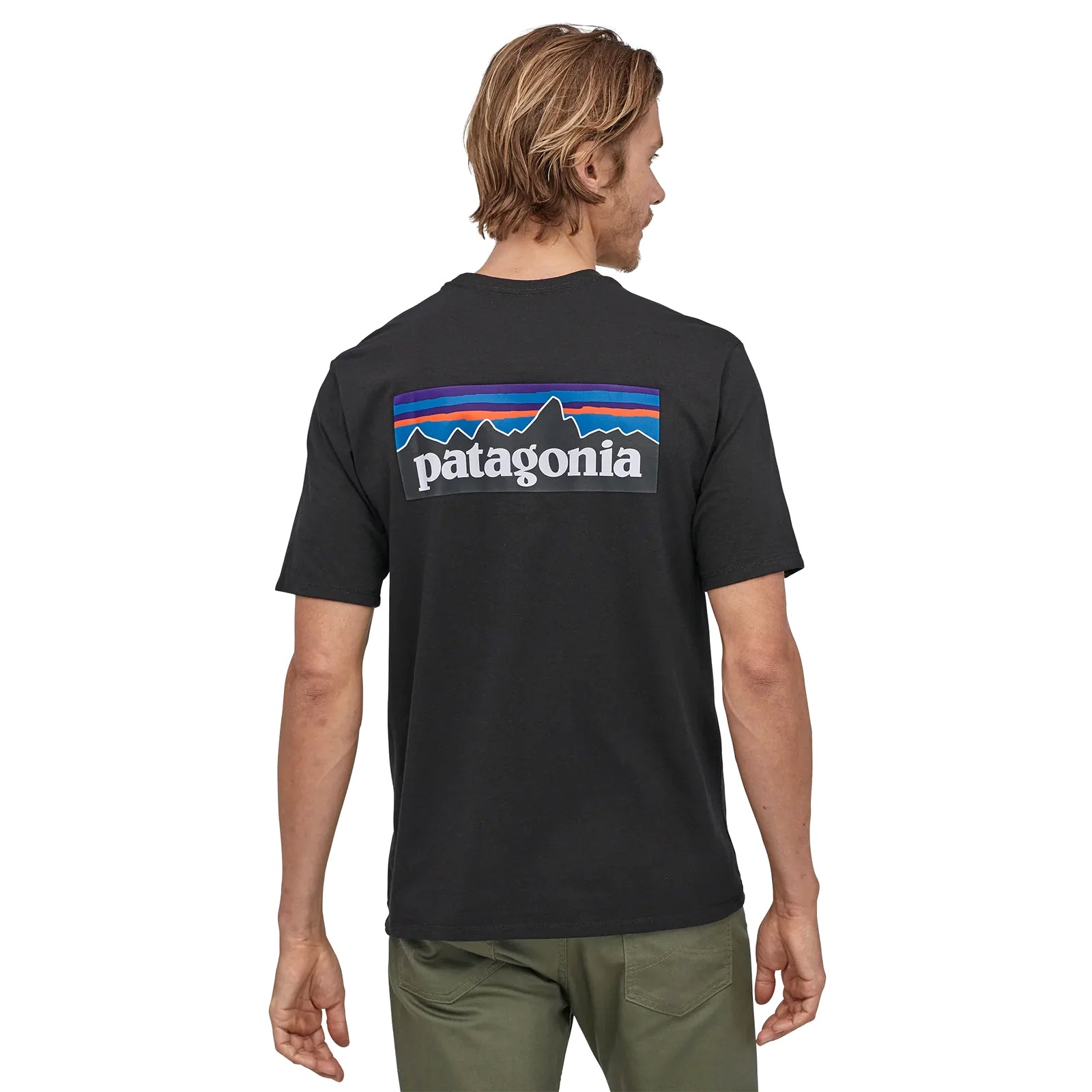 Patagonia Men's P-6 Logo Responsibili Tee Black - Achilles Heel