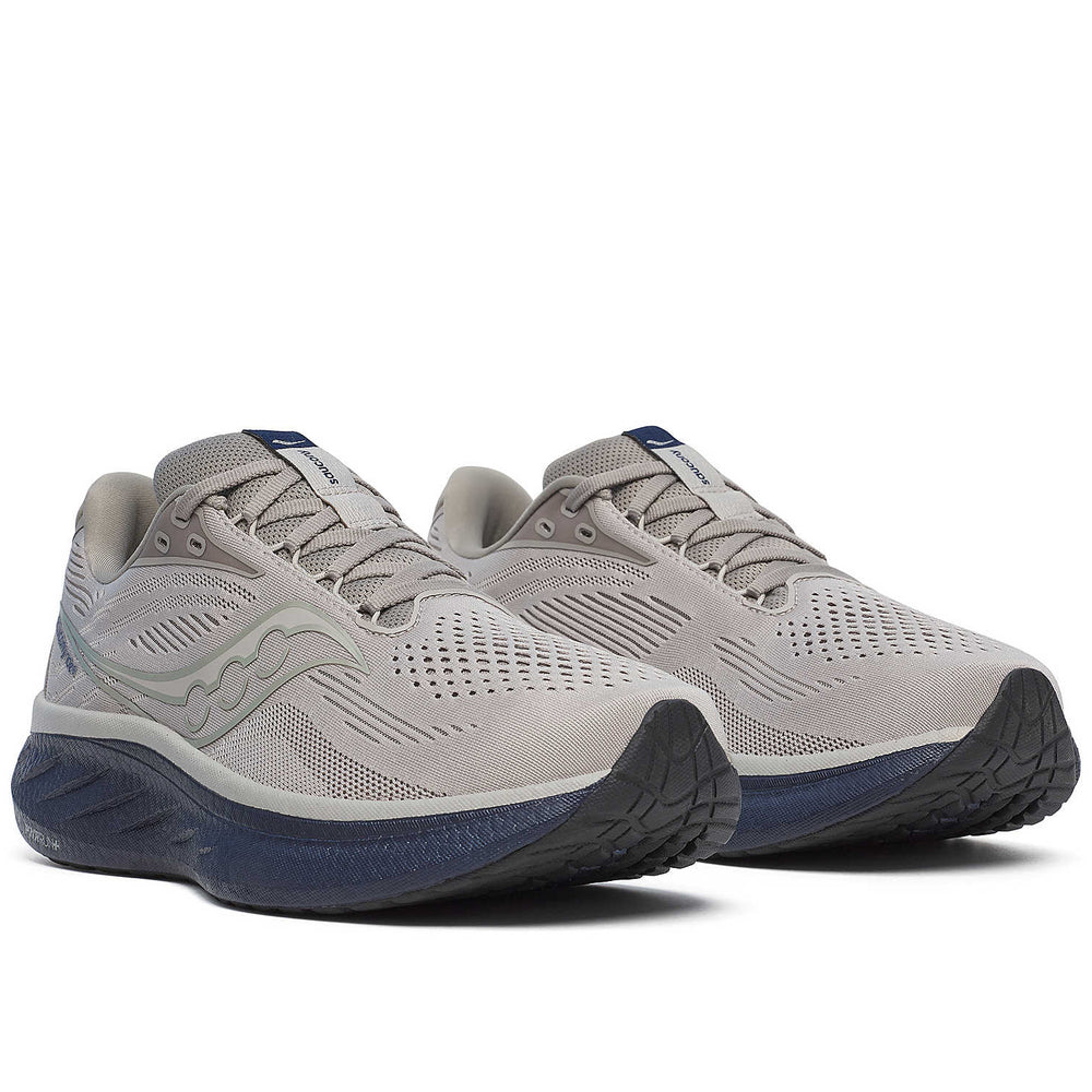 Saucony Men's Ride 18 Running Shoes Dove / Navy - achilles heel