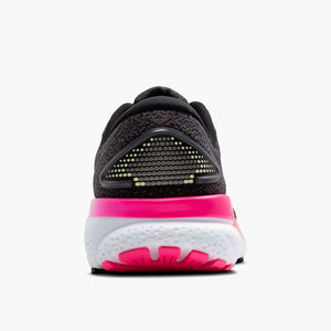 Brooks Women's Ghost 16 Wide Fit Running Shoes Black / Pink / Yellow - achilles heel