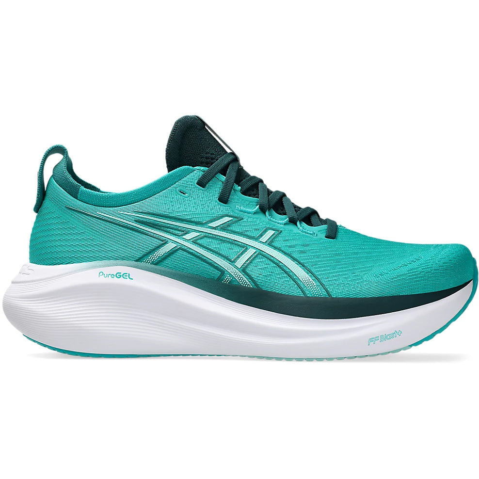 Asics Men's Gel-Nimbus 27 Running Shoes Wave Teal / Saxon Green - Achilles Heel