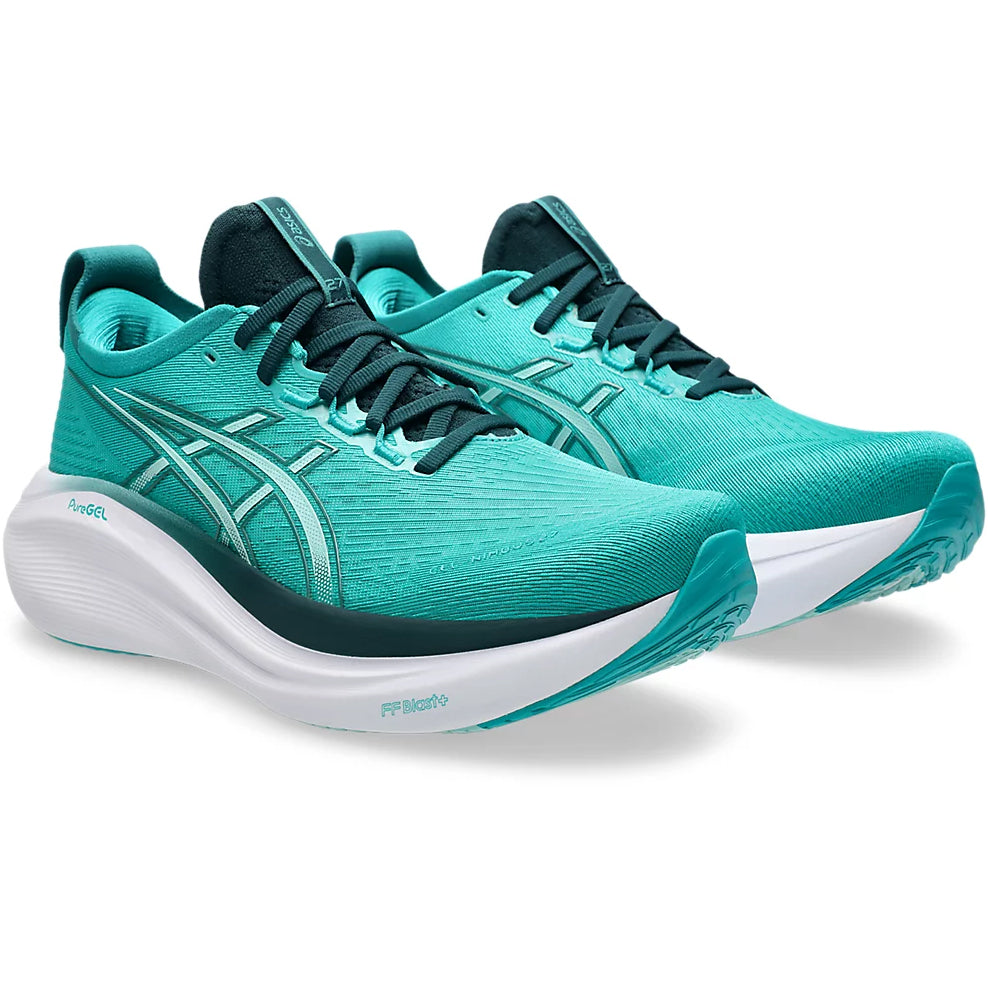 Asics Men's Gel-Nimbus 27 Running Shoes Wave Teal / Saxon Green - Achilles Heel