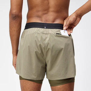 Bandit Men's Vento 4 Inch 2-in-1 Shorts Fatigue - achilles heel