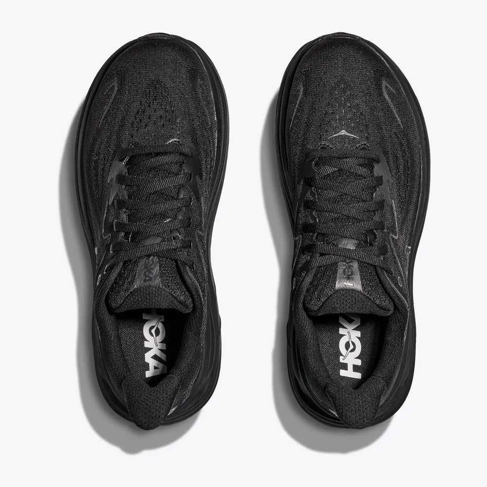 Hoka Men's Clifton 10 Running Shoes Black / Black - achilles heel