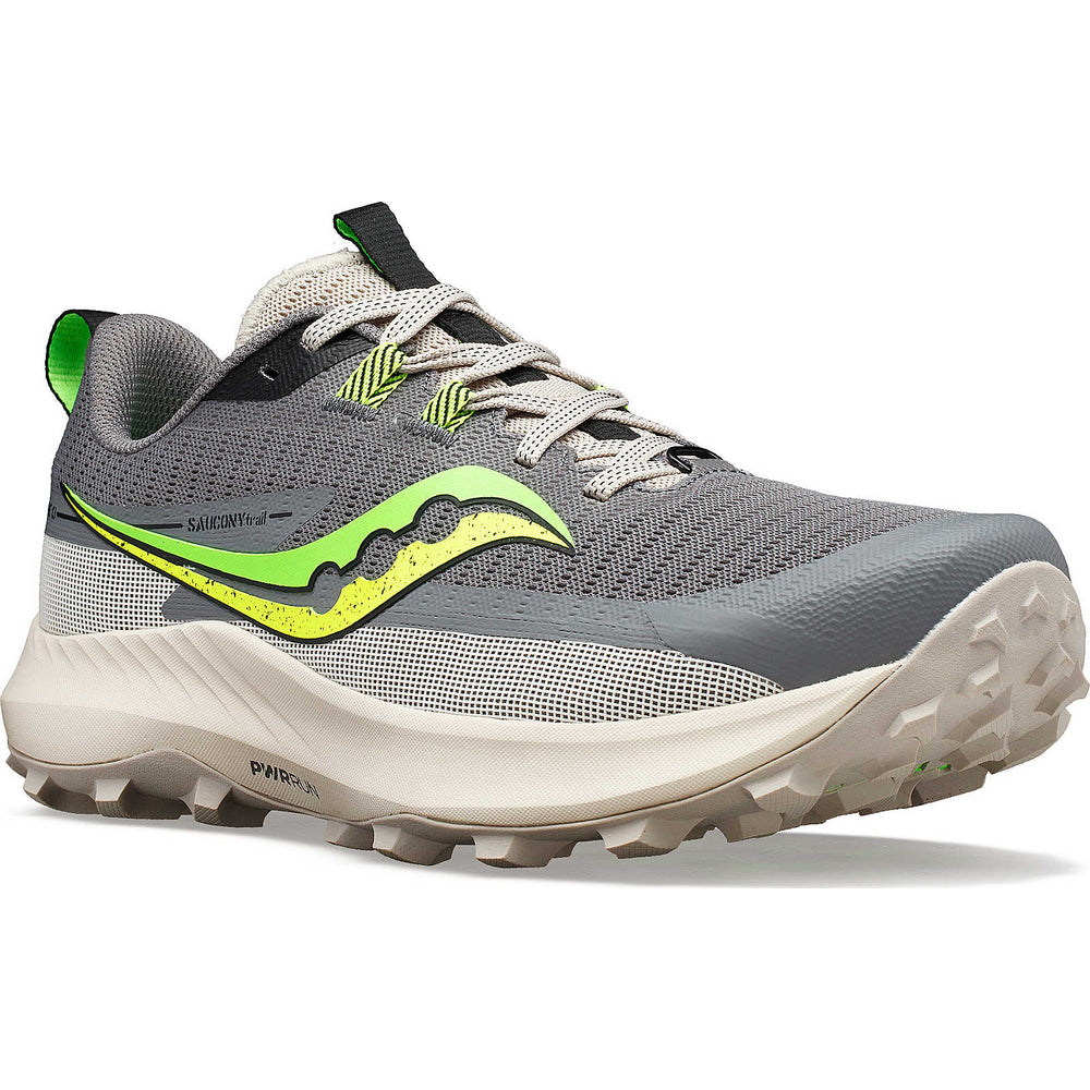 Saucony Men's Peregrine 13 Trail Running Shoes Gravel / Slime - achilles heel