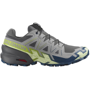Salomon Men's Speedcross 6 Trail Running Shoes Castlerock / Lime Cream / Poseidon - achilles heel