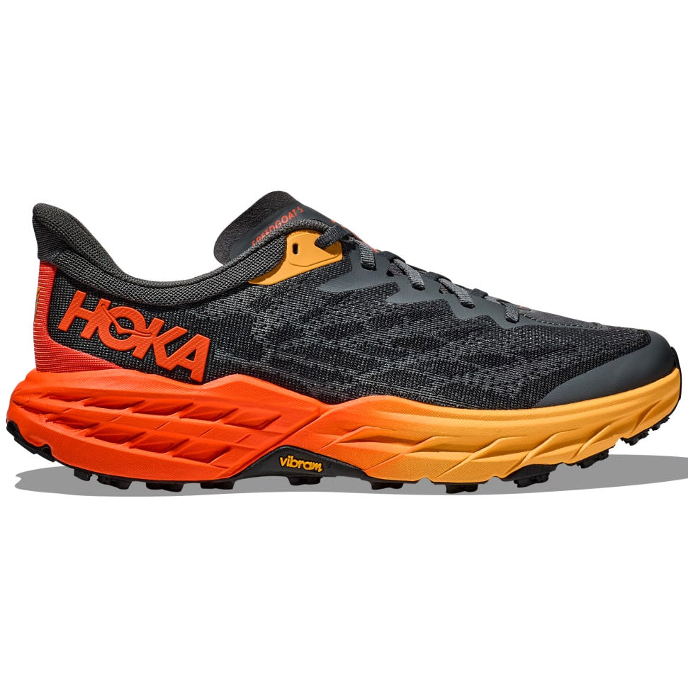 Hoka Men's Speedgoat 5 Wide Fit Trail Running Shoes Castlerock / Flame - achilles heel