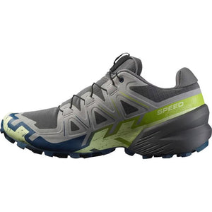 Salomon Men's Speedcross 6 Trail Running Shoes Castlerock / Lime Cream / Poseidon - achilles heel
