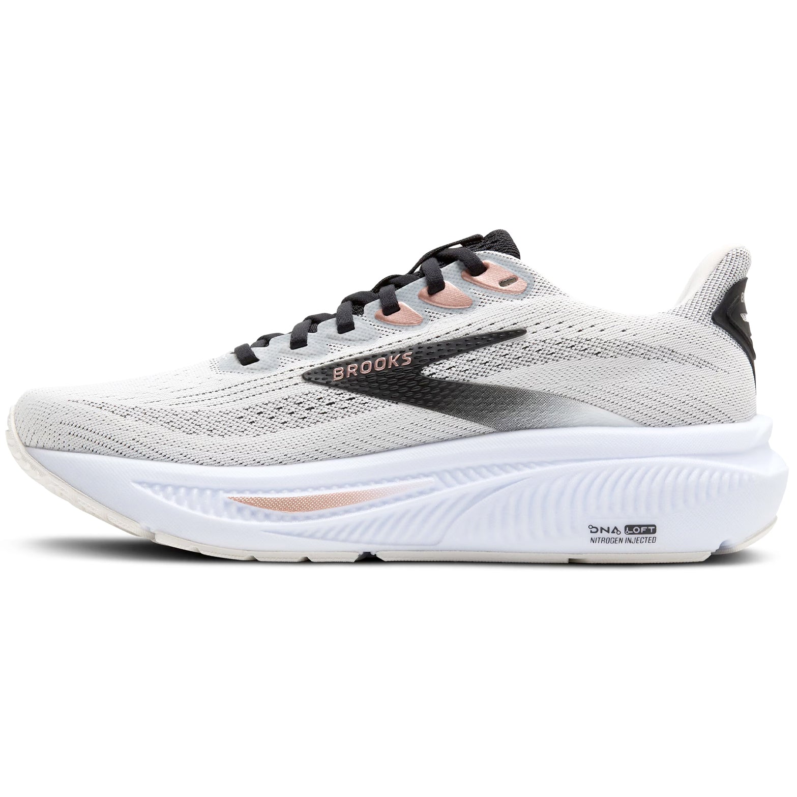 Women's Ghost 17 Running Shoes White / Black / Rose Gold - Achilles Heel